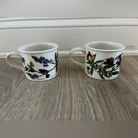 Portmeirion Pottery Botanic Garden Small Mugs Floral Pair - Picture 2 of 5